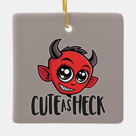 Cute as Heck Devil Keramikornament (Vorderseite)
