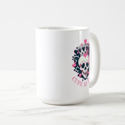 Cute as Hell Schädel mit Krone Kaffeetasse (VorderseiteRechts)