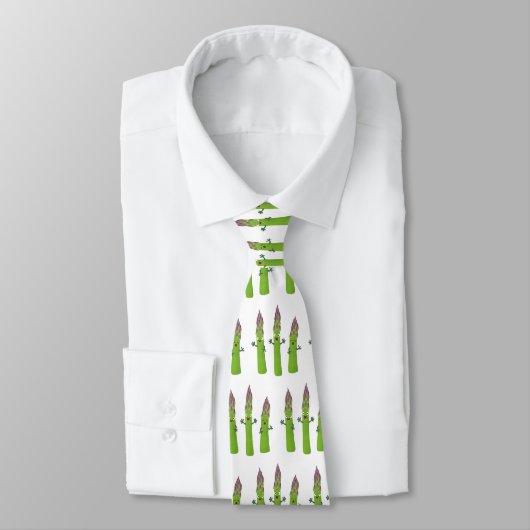 Cute asparagus singing vegetable trio cartoon krawatte (Gebunden)