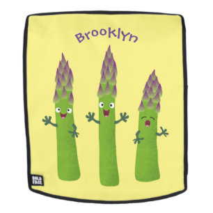 Cute asparagus singing vegetable trio cartoon rucksack
