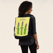 Cute asparagus singing vegetable trio cartoon rucksack (Ausgewaschen)