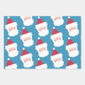 Cute Assorted Santa and Black Stanta Geschenkpapier Set (Vorderseite)
