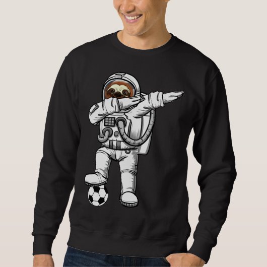 Cute Astronaut Astronomy Dabbing Sloth Galaxy Soc Sweatshirt (Vorderseite)