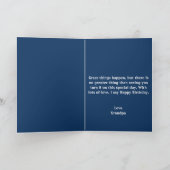 Cute Astronaut Blue Black Galaxy 8th Birthday Karte (Innenseite)