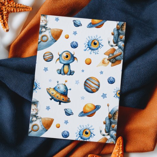 Cute Astronaut Cat Blast Off Space 1st Birthday Einladung