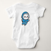 Cute Astronaut Cat Custom Photo Baby Bodysuit Baby Strampler (Rückseite)