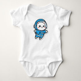 Cute Astronaut Cat Custom Photo Baby Bodysuit Strampler