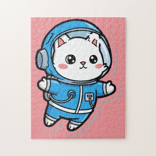 Cute Astronaut Cat Custom Photo Jigsaw Puzzle (Vertikal)