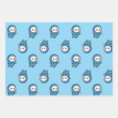 Cute Astronaut Cat Custom Photo Wrapping Paper Geschenkpapier Set (Vorderseite)