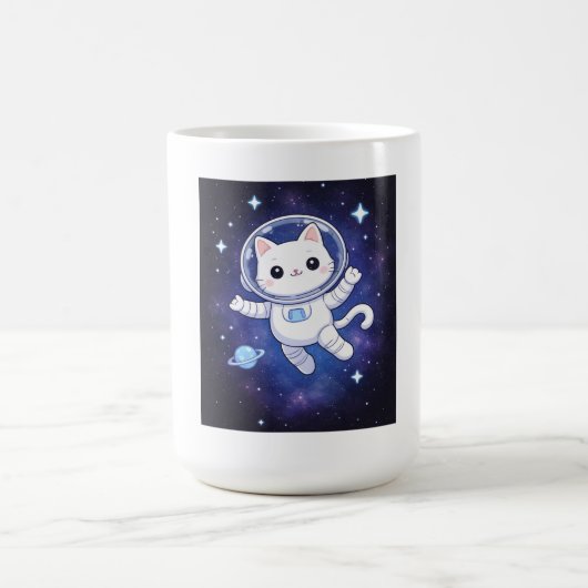 Cute Astronaut Cat in Space Kaffeetasse (Mittel)