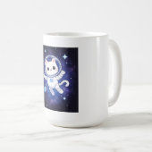 Cute Astronaut Cat in Space Kaffeetasse (VorderseiteRechts)