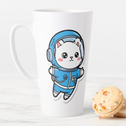 Cute Astronaut Cat Kawaii  Milchtasse (Beispiel)