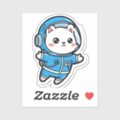 Cute Astronaut Cat Kawaii Sticker (Blatt)