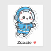 Cute Astronaut Cat Kawaii Sticker (Blatt)