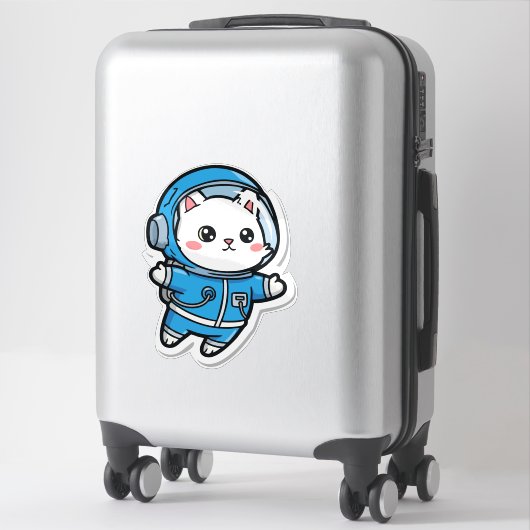 Cute Astronaut Cat Kawaii Sticker 14x14 (Koffer)