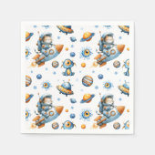 Cute Astronaut Cat Outer Space Cosmic Pattern Serviette (Vorderseite)