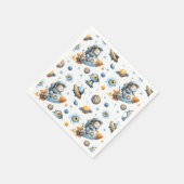 Cute Astronaut Cat Outer Space Cosmic Pattern Serviette (Ecke)