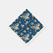 Cute Astronaut Cat Outer Space Galaxy Pattern  Serviette (Ecke)