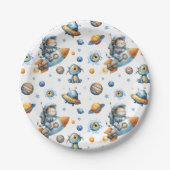 Cute Astronaut Cat Outer Space Pattern Galaxy Pappteller (Vorderseite)