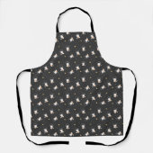 Cute astronaut cat pattern with black background schürze (Vorderseite)