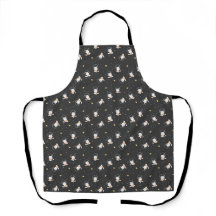 Cute astronaut cat pattern with black background