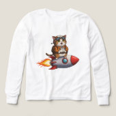 Cute Astronaut Cat Riding a Rocket (Design Vorderseite)
