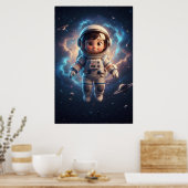 Cute Astronaut Kid | Space Adventure Art Poster (Küche)