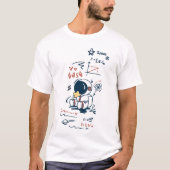 Cute Astronaut Space Cartoon Graphic T-Shirt (Vorderseite)