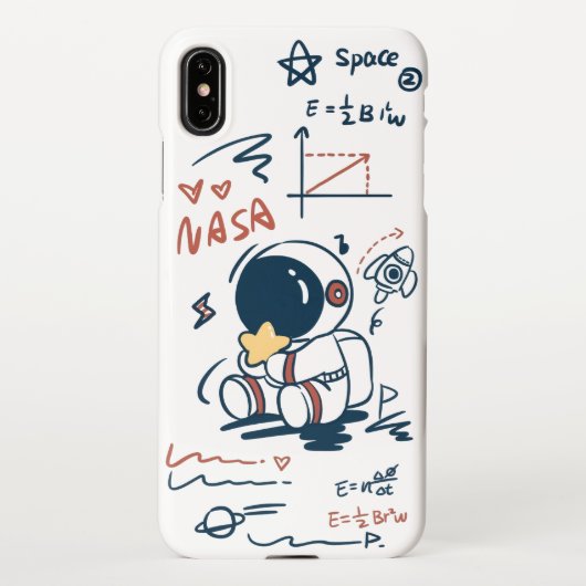  Cute Astronaut Space Cartoon iPhone XS Max Case Hülle (Rückseite)