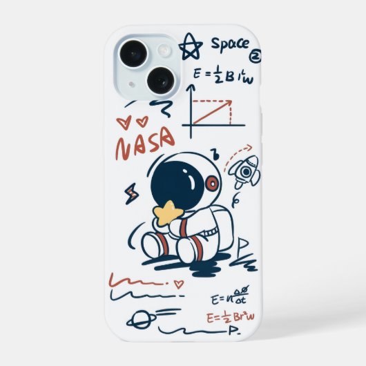  Cute Astronaut Space Cartoon Phone Case iPhone 15 Hülle (Rückseite)
