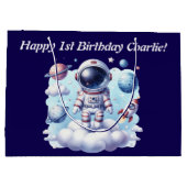 cute astronaut space Gift Bag Große Geschenktüte (Rückseite)