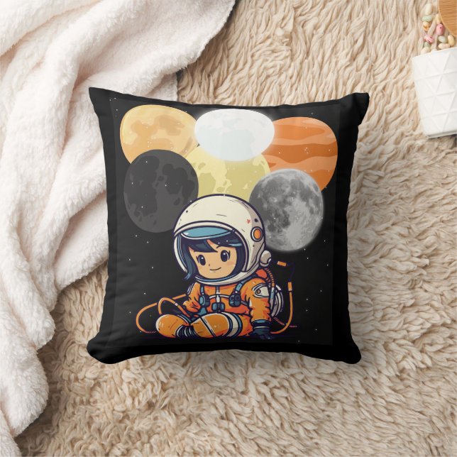 Cute Astronaut Space Pillow Kissen (Decke)