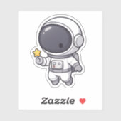 Cute Astronaut Sticker | Kawaii Space Character (Blatt)