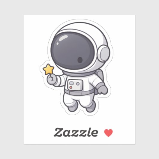 Cute Astronaut Sticker | Kawaii Space Character (Blatt)