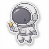 Cute Astronaut Sticker | Kawaii Space Character (Vorderseite)