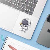 Cute Astronaut Sticker | Kawaii Space Character (Laptop mit iPhone)