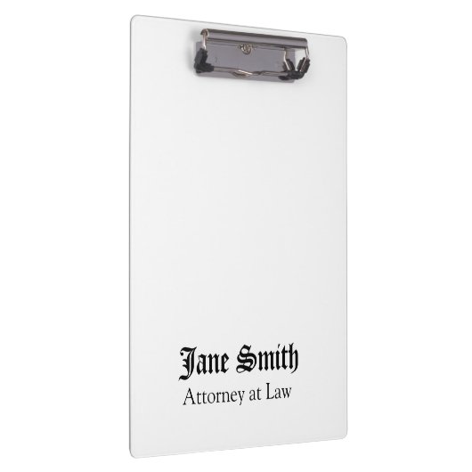 Cute Attorney at Law Personalized Name Clipboard Klemmbrett (Rechts)