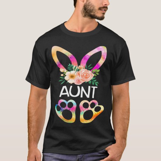 Cute Aunt Bunny Tie Dye Print  Family Easter Day A T-Shirt (Vorderseite)