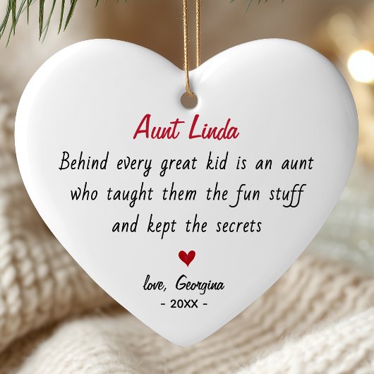 Cute auntie personalized keepsake  keramik ornament