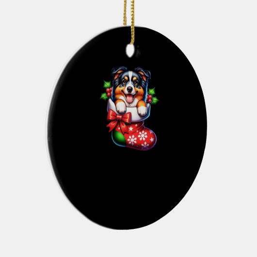 Cute Australian Shepherd Christmas Stocking Classi Keramik Ornament (Rechts)