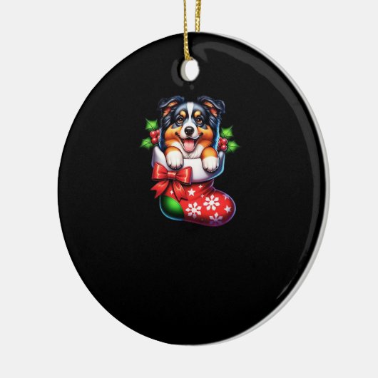 Cute Australian Shepherd Christmas Stocking Classi Keramik Ornament (Links)