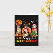 Cute Australian Shepherd Happy Hallothanksmas Xmas Karte (Gelbe Blume)