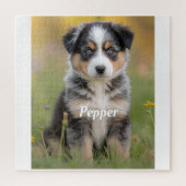 Cute Australian Shepherd Personalized Puzzle (Vertikal)