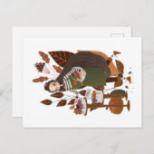 Cute Autumn Baker Postkarte (Vorne/Hinten)