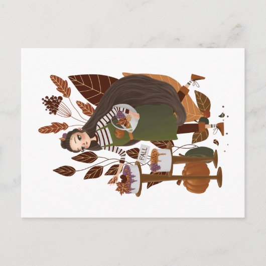 Cute Autumn Baker Postkarte (Vorderseite)