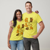 Cute Autumn Cats with Pumpkins and Leaves Fall  T-Shirt (Unisex)