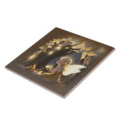 Cute Autumn Fairy with Glowing Flowers Fliese (Seite)