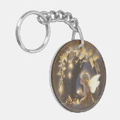 Cute Autumn Fairy with Glowing Flowers Schlüsselanhänger (Vorderseite links)