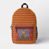 Cute Autumn Fox Kid Backpack with Initials Bedruckter Rucksack (Vorderseite)