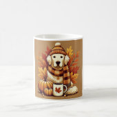 Cute Autumn Golden Retriever mug Kaffeetasse (Mittel)